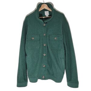 Joie NWOT Boiled Wool Blend Jacket Shacket Green Button Up Pockets Plus Size 3x‎